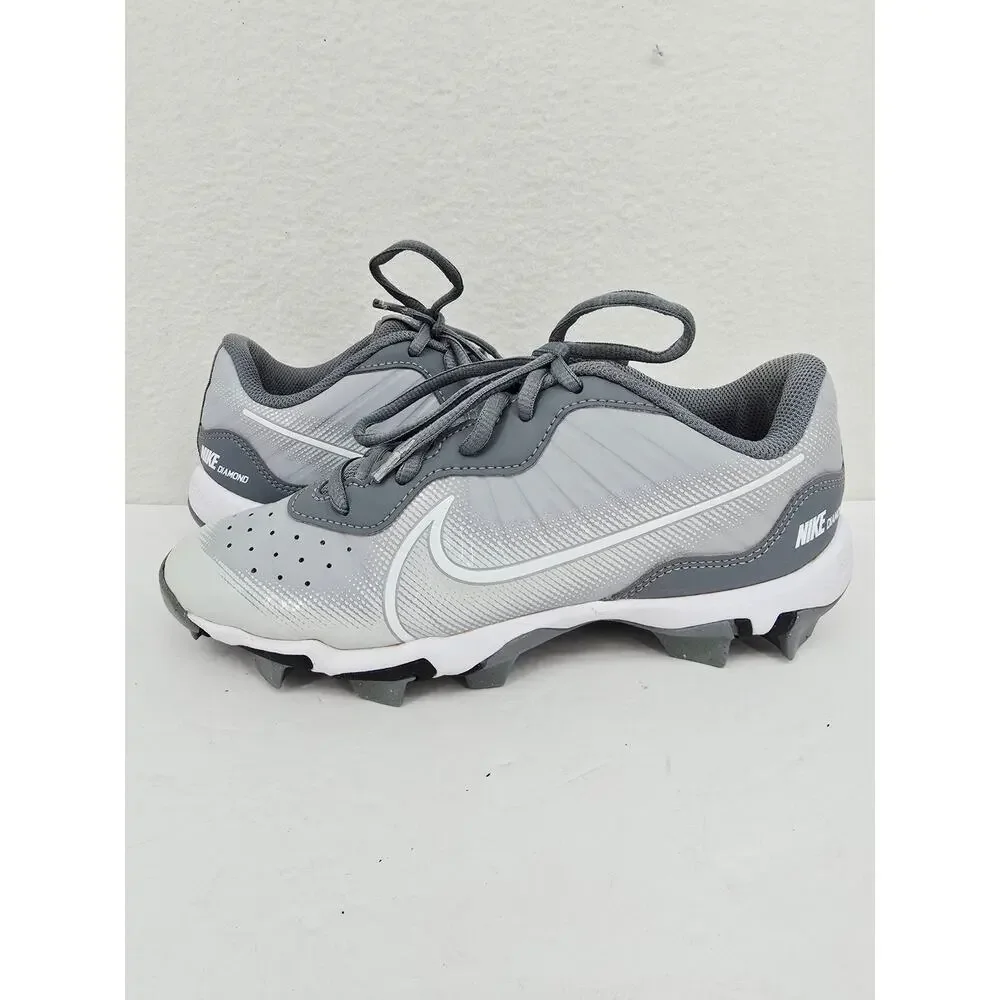 Nike Boys Diamond Baseball Cleats Shoes Gray 6Y